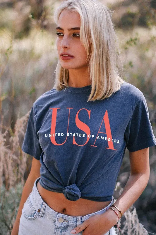 "Patriotic" Comfort Color Tee in Denim Blue sold by Glitzy Bella product image thumbnail 3