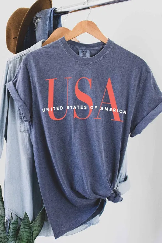 "Patriotic" Comfort Color Tee in Denim Blue sold by Glitzy Bella product image thumbnail 4
