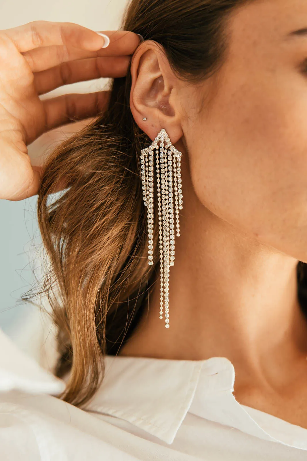 NEW!! The Victoria Crystal Drop Earring sold by Glitzy Bella product image thumbnail 5