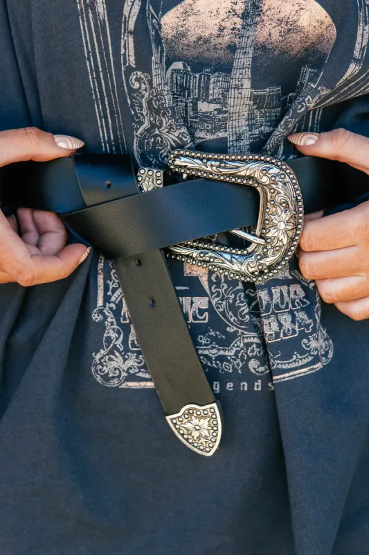 AS SEEN ON ALLISON CLAIRE!! "The Outlaw" Engraved Western Belt sold by Glitzy Bella