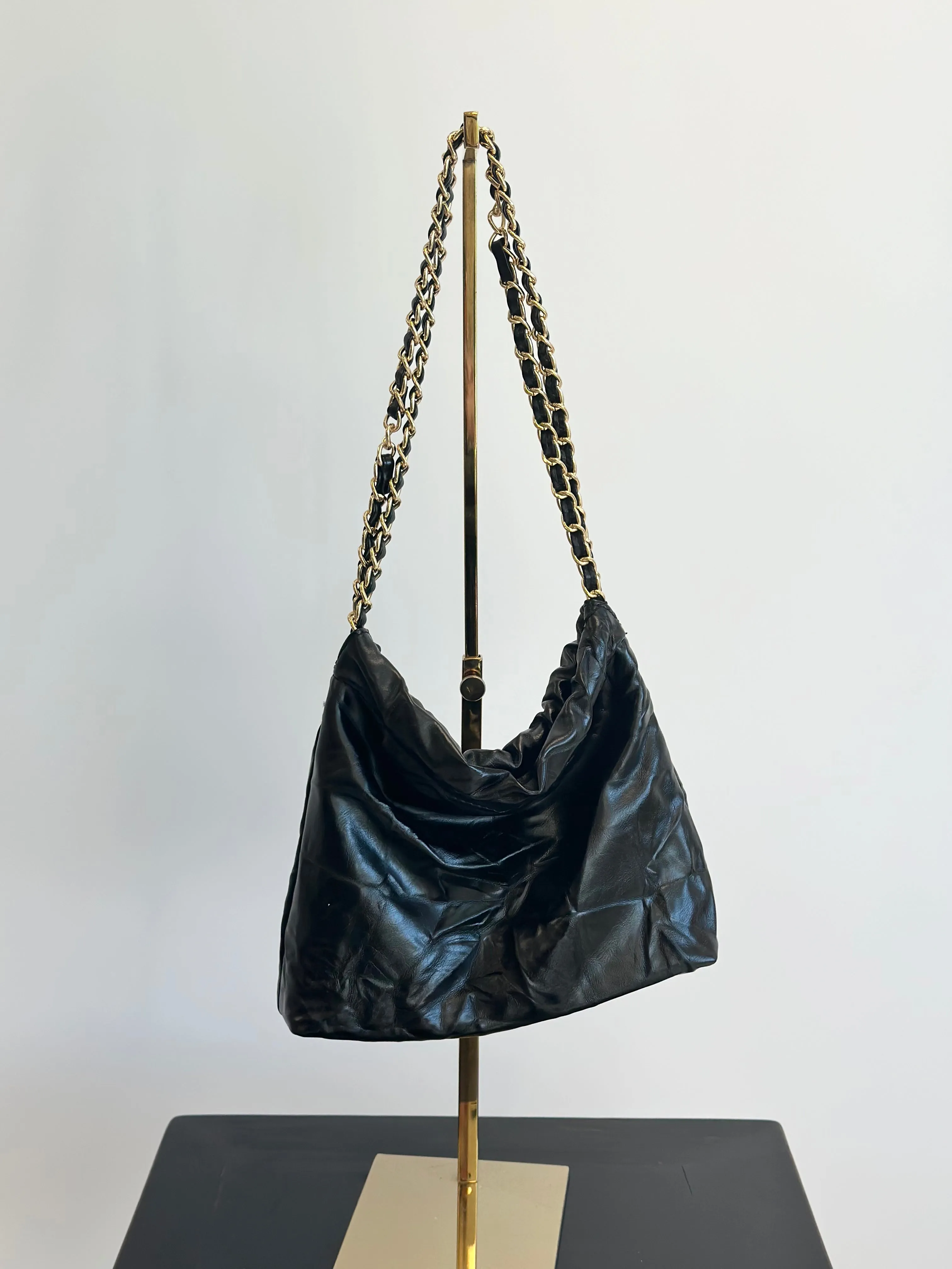 NEW!! Elise Textured Faux Leather Purse in Black sold by Glitzy Bella product image thumbnail 5
