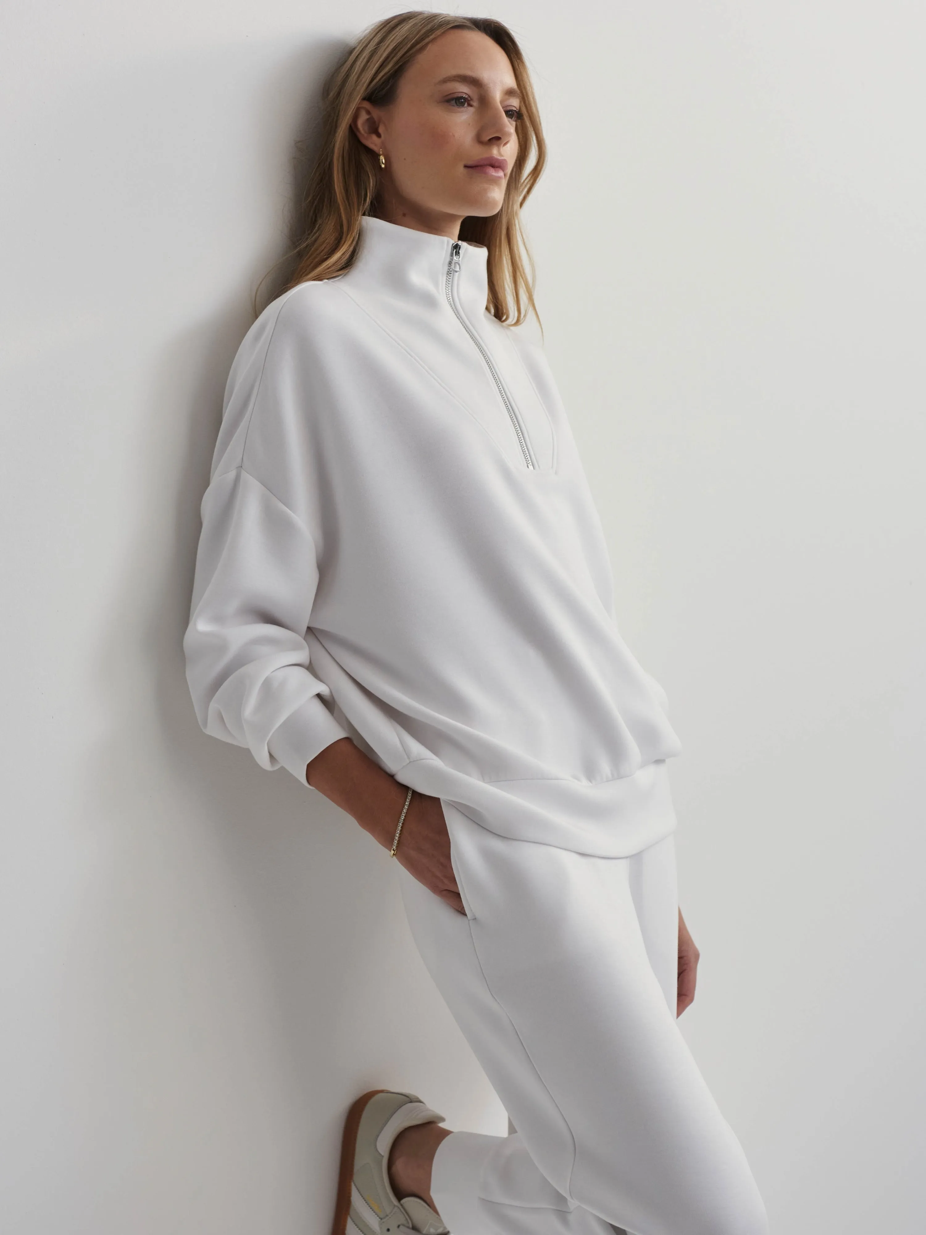 NEW!! Hawley Half Zip Sweatshirt in White by VARLEY sold by Glitzy Bella product image thumbnail 5