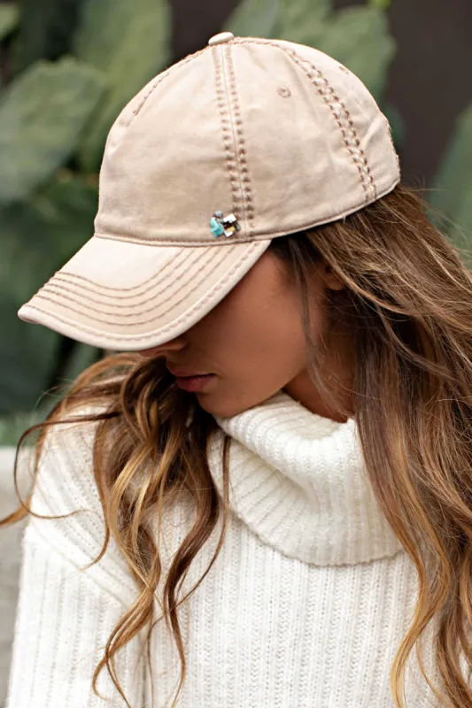 Washed Cotton Ball Cap in 5 Colors sold by Glitzy Bella