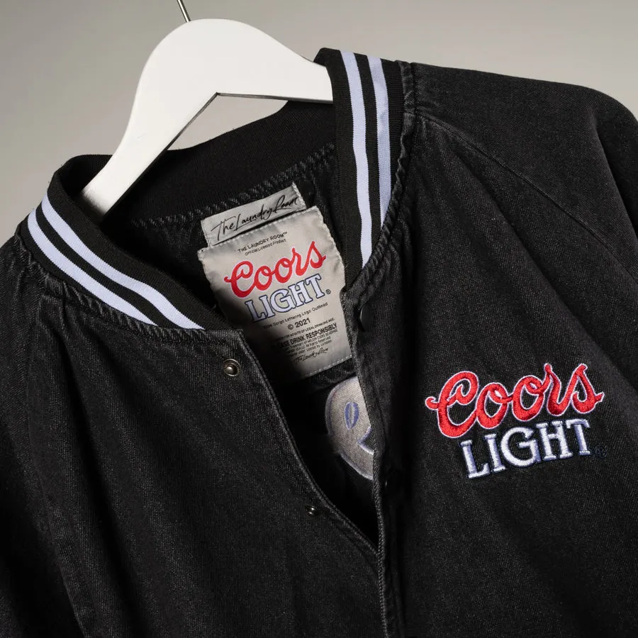NEW!! The "Coors Light" Official Nylon Bomber Jacket in Black Denim sold by Glitzy Bella product image thumbnail 5