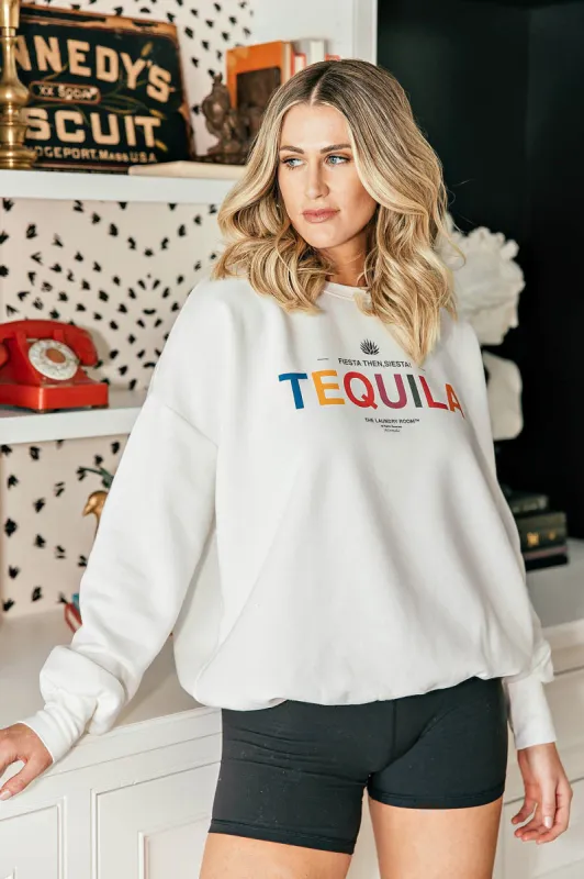 New!! "Tequila" Sweatshirt in White made by The Laundry Room