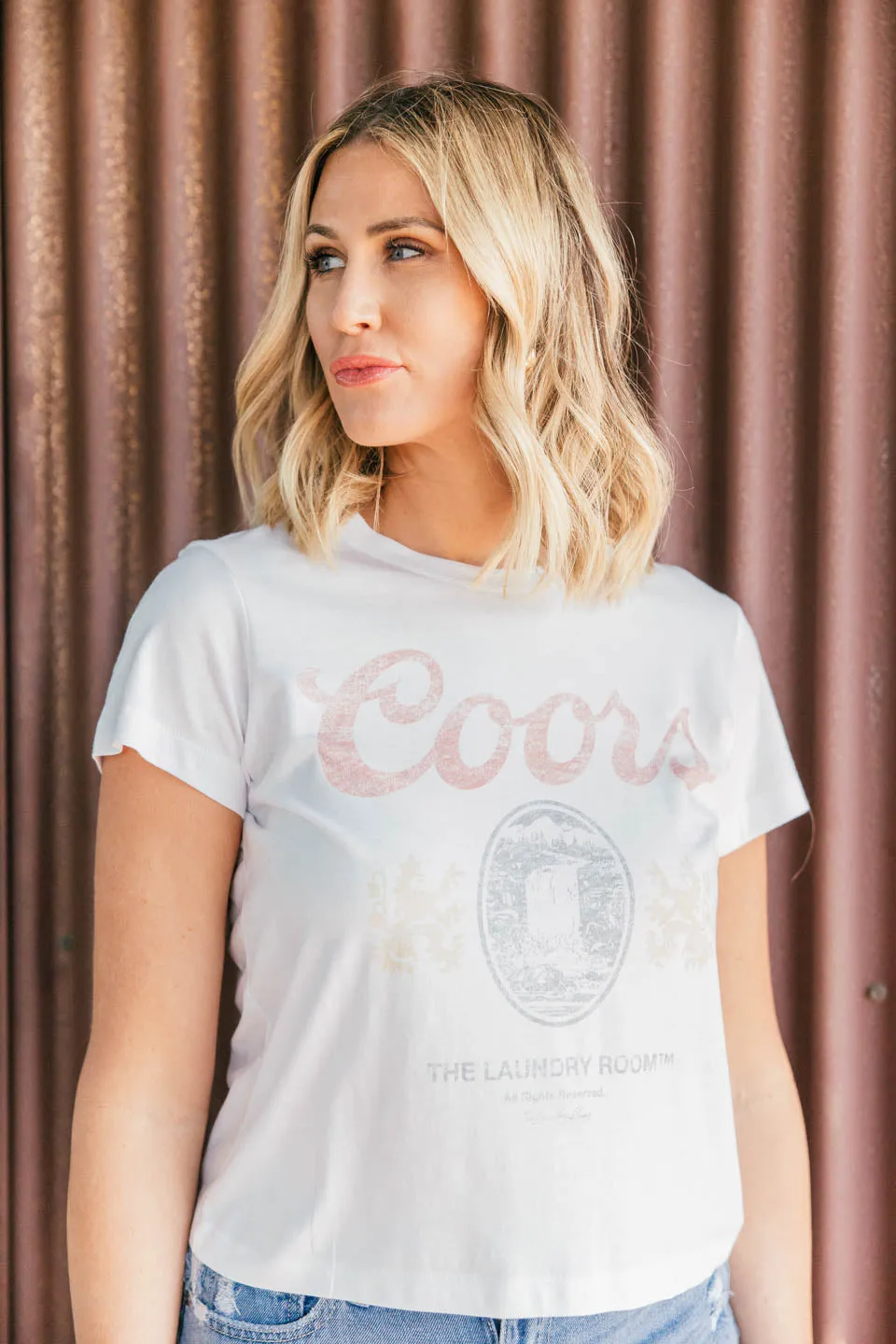 Coors Tee in White sold by Glitzy Bella product image thumbnail 4