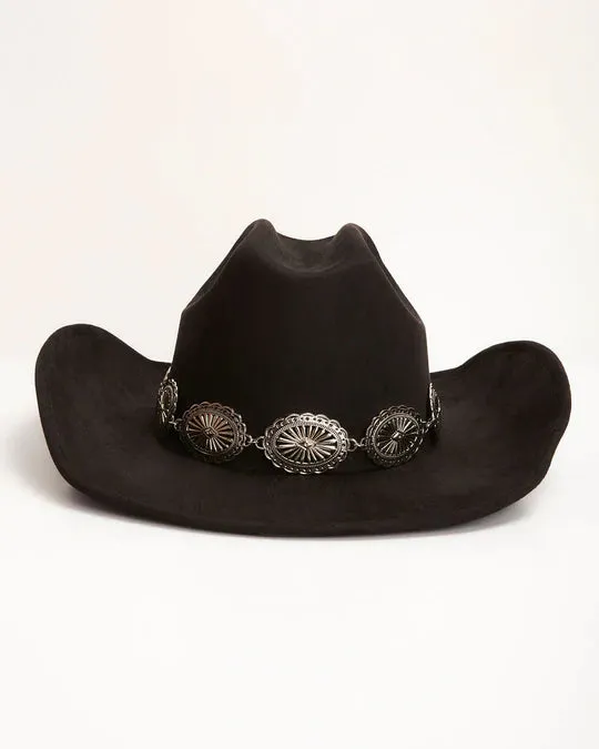 NEW!! The "McGraw" Cowboy Hat in Black sold by Glitzy Bella