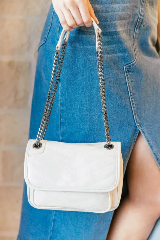 NEW!! Cool Girl Faux Leather Purse in White sold by Glitzy Bella