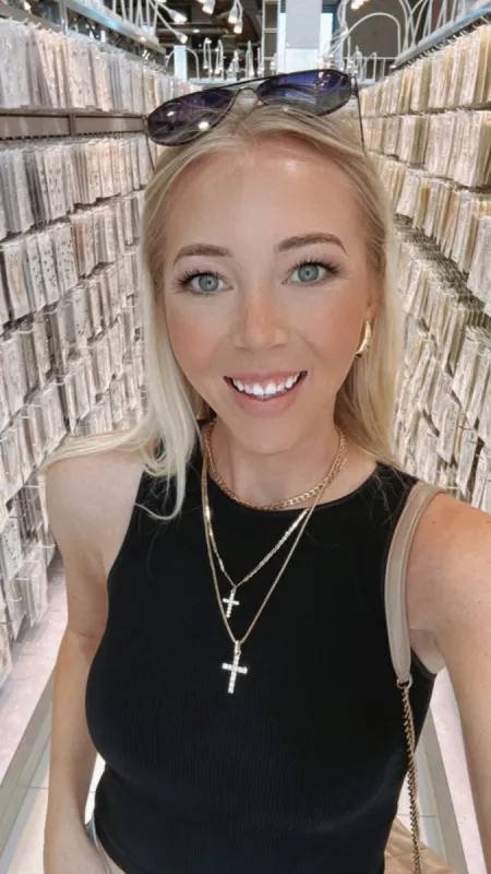 “AS SEEN ON ASHLEE NICHOLS”!! Gold Cross & Chain Layered Necklace sold by Glitzy Bella