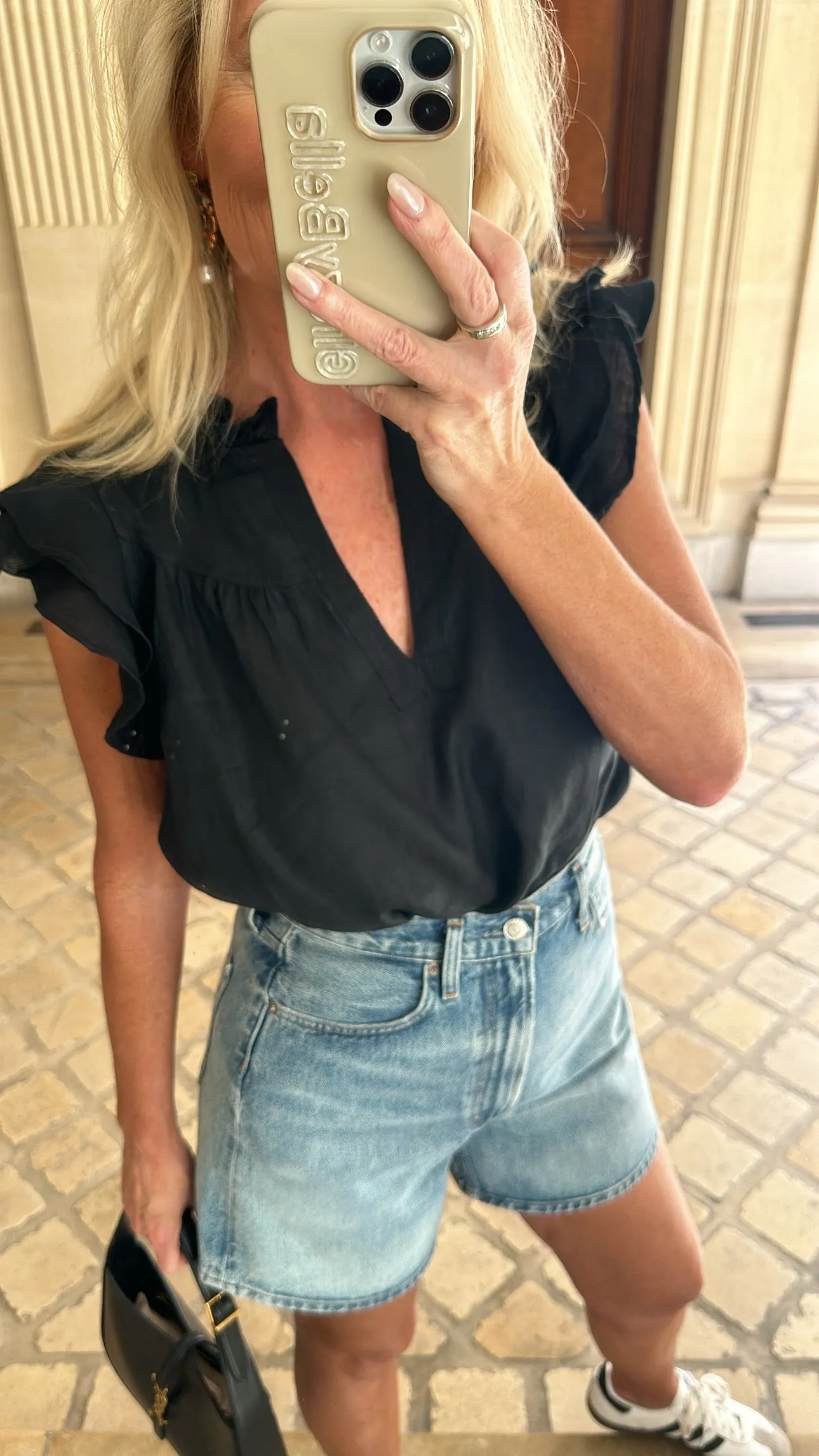 FINAL SALE!! Poppy Linen Blouse in Black sold by Glitzy Bella