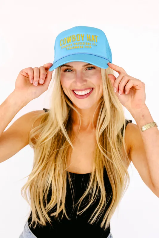 FINAL SALE!! Cowboy Trucker Hat in Teal sold by Glitzy Bella