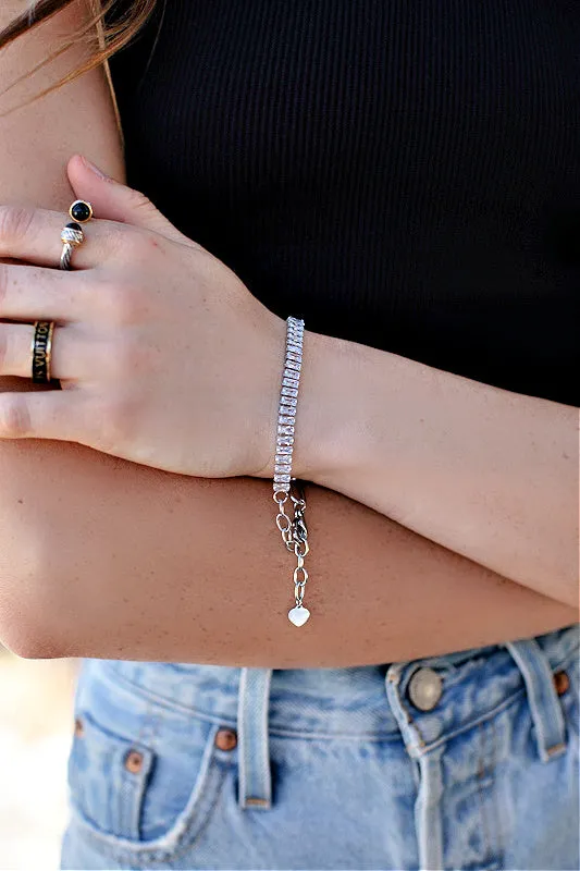 Baguette Link Bracelet in Silver sold by Glitzy Bella product image thumbnail 3