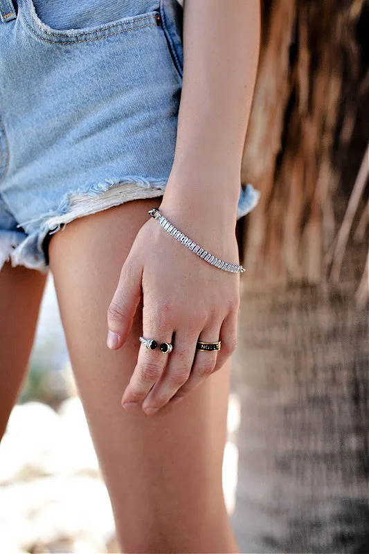 Baguette Link Bracelet in Silver sold by Glitzy Bella product image thumbnail 2