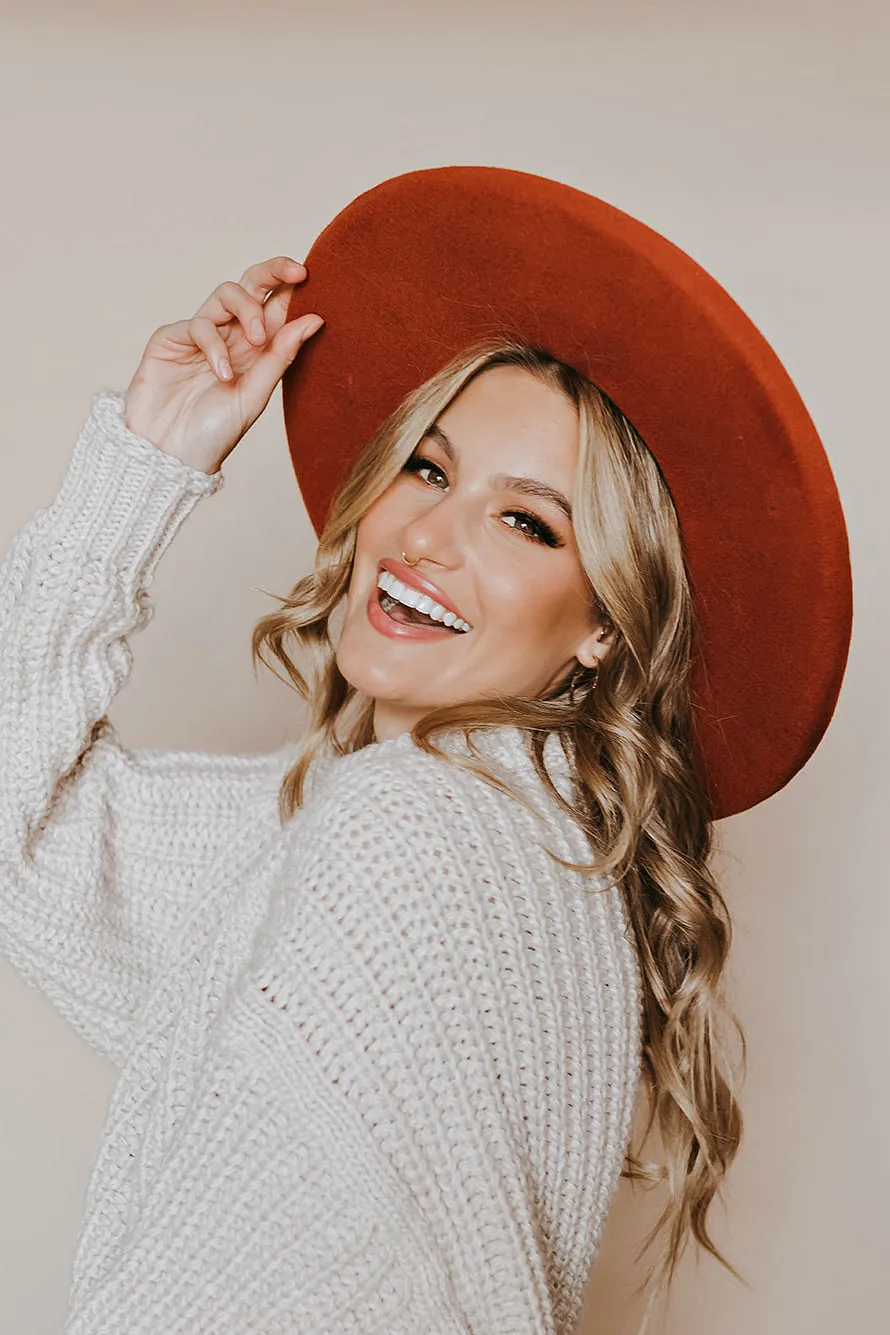 FINAL SALE!! The Beverly Wool Panama in Rust sold by Glitzy Bella