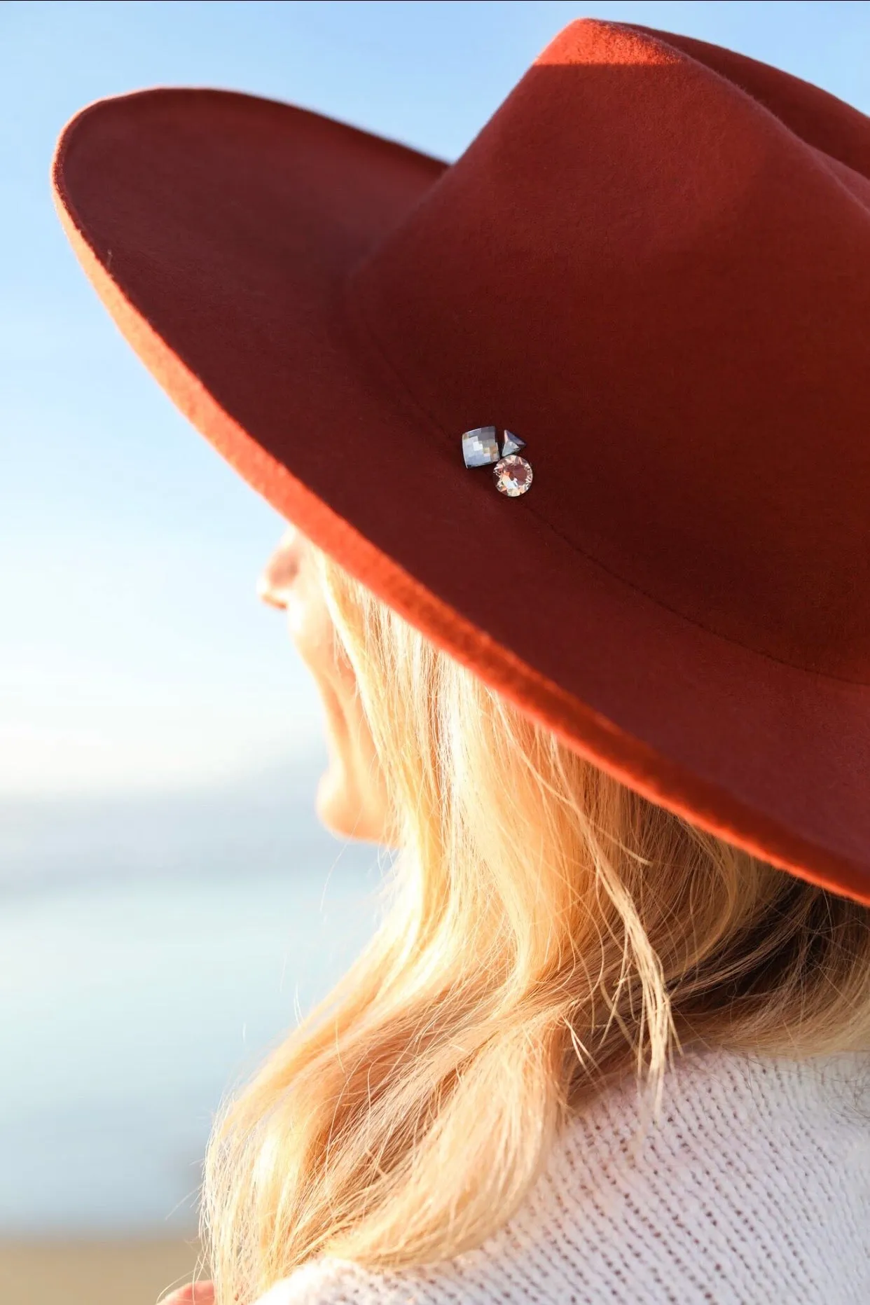 FINAL SALE!! The Beverly Wool Panama in Rust sold by Glitzy Bella product image thumbnail 3