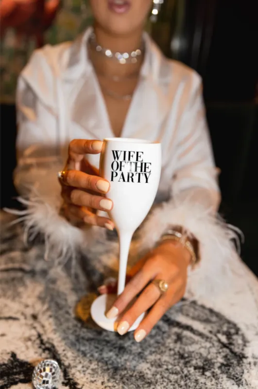 NEW!! Wife of the Party Champagne Flute (Set of 2) made by Glitzy Bella