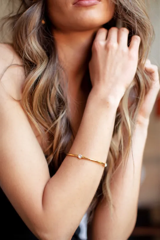 The 18K Plated Swarovski Bangle Bracelet sold by Glitzy Bella