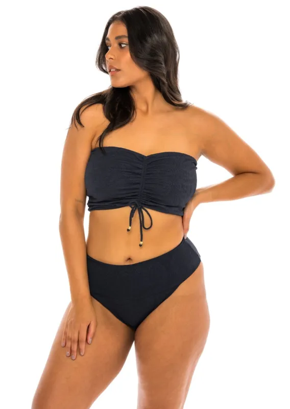Vienna Bandeau Tube Bikini Top - Noir Black Paisley sold by JMP The Label