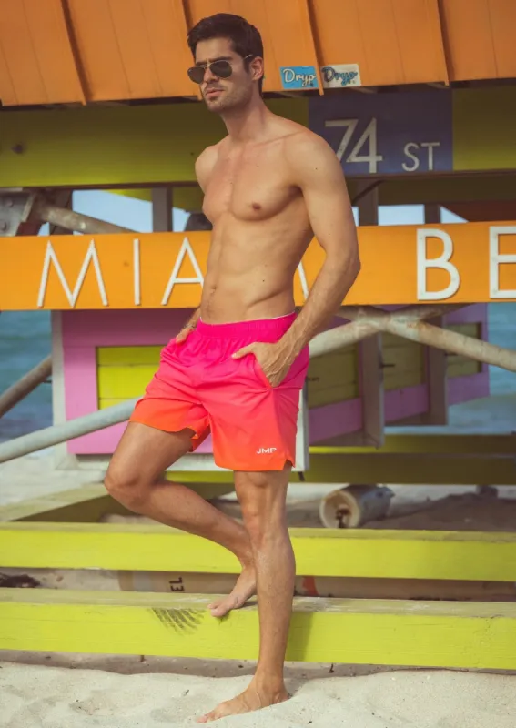 Indio Men's Swim Trunk - Heatwave Coral Ombre sold by JMP The Label