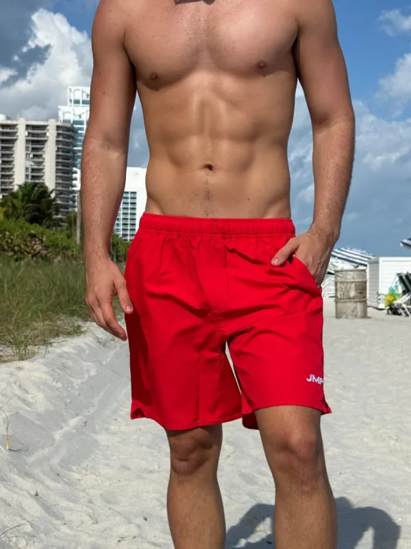 Barbados Men's Swim Trunk - Red sold by JMP The Label