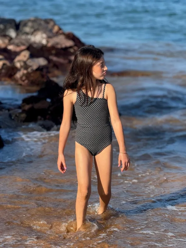 Dalli Girls One Piece - Black Check sold by JMP The Label