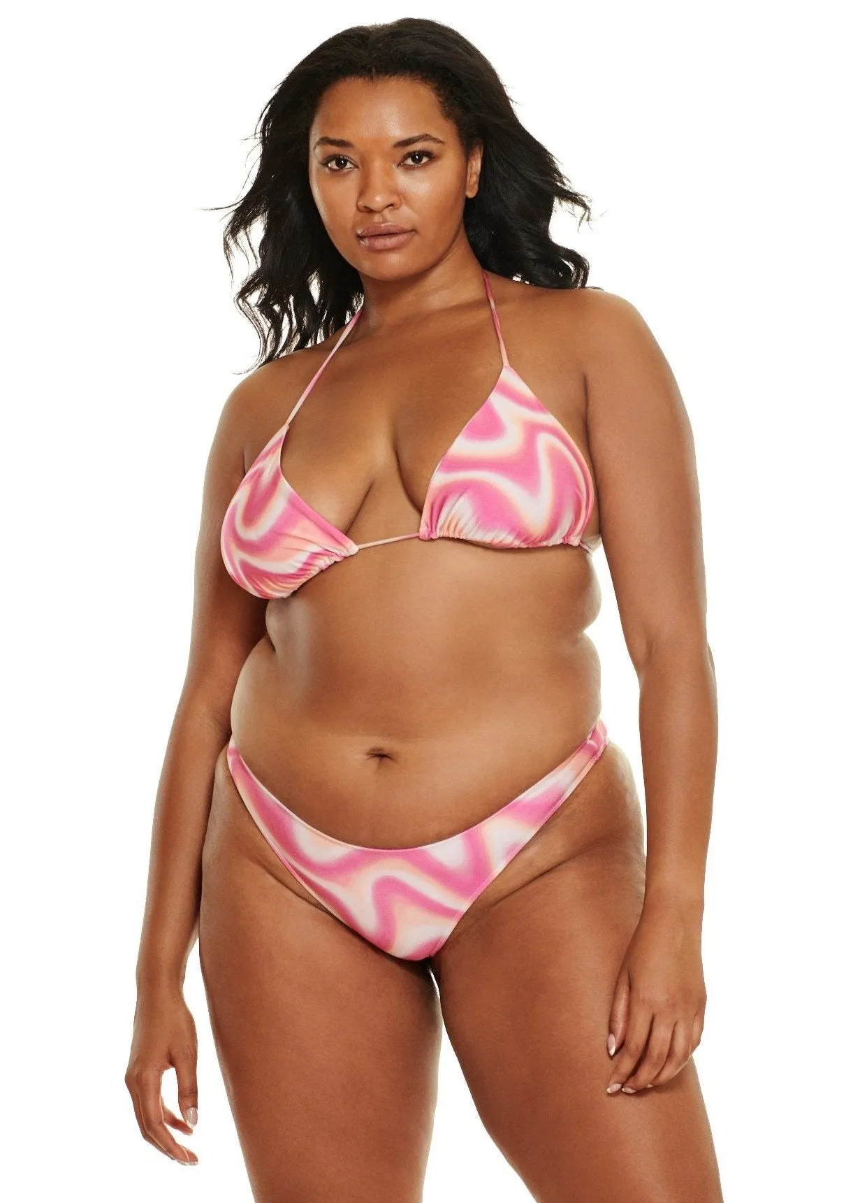 Malibu High Leg Cheeky Bikini Bottom - Retrowave Print sold by JMP The Label