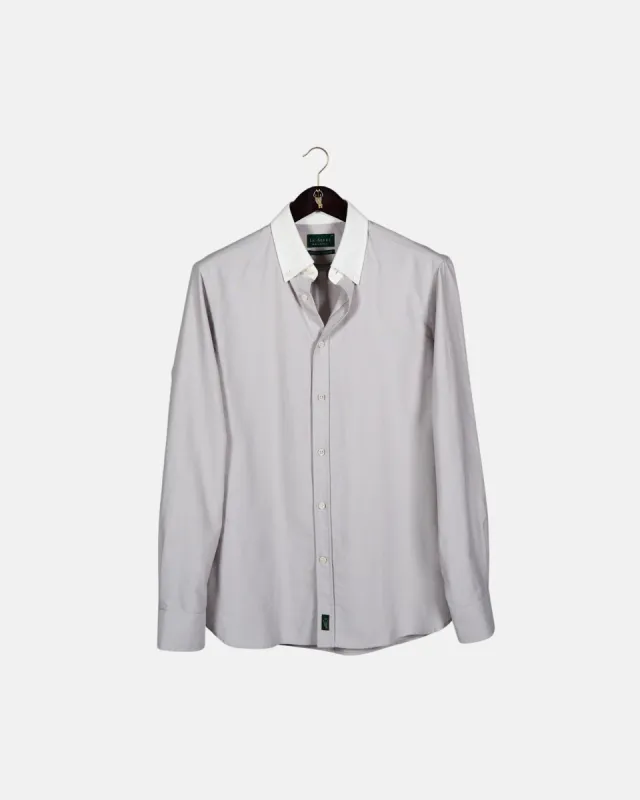 'Le Original' Grey Contrast Collar Oxford Shirt sold by Le Alfre