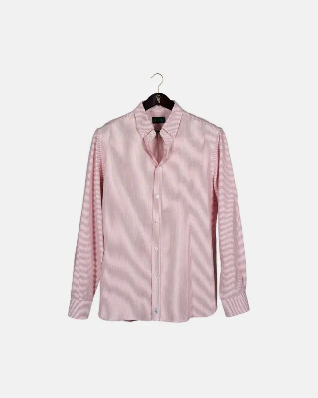 'Le Stripe' Red Oxford Shirt sold by Le Alfre