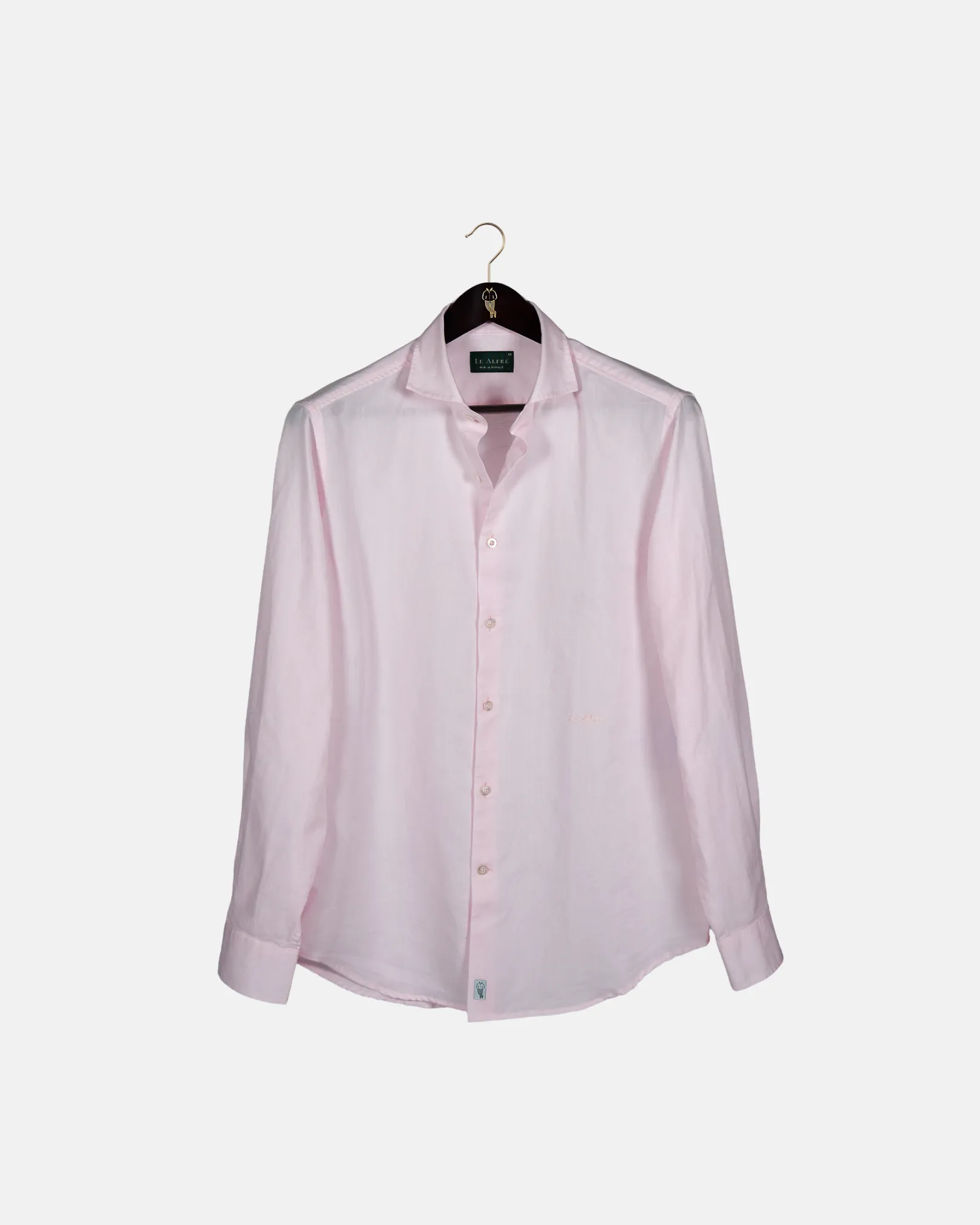 Classic Pink Linen-Blend Shirt sold by Le Alfre