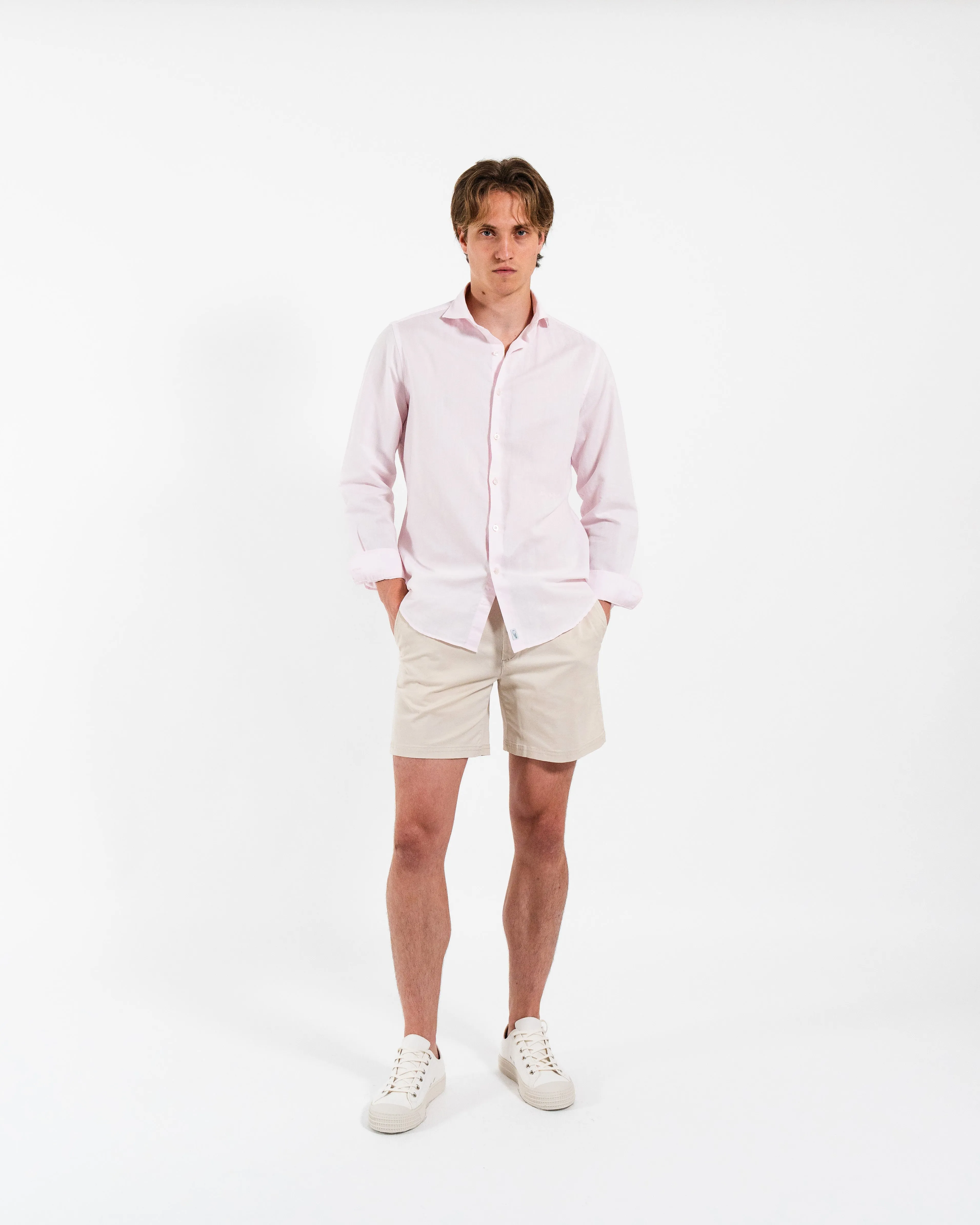 Classic Pink Linen-Blend Shirt sold by Le Alfre product image thumbnail 3