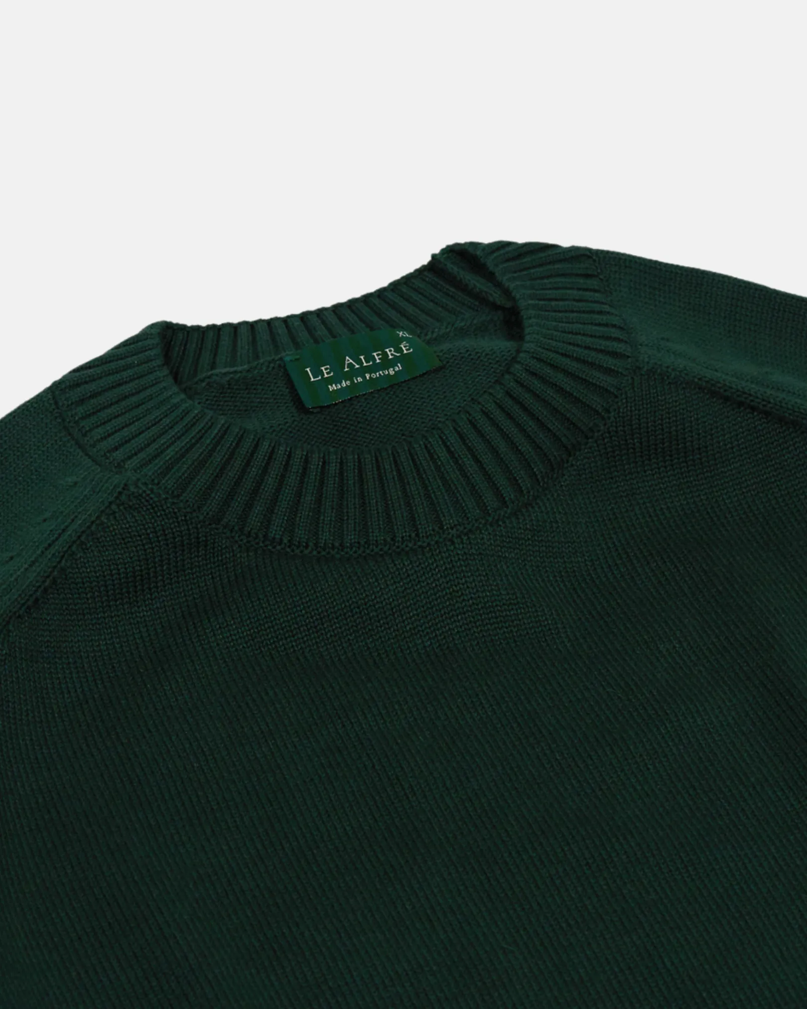 Cotton Crewneck Hunter Green Sweater sold by Le Alfre product image thumbnail 2