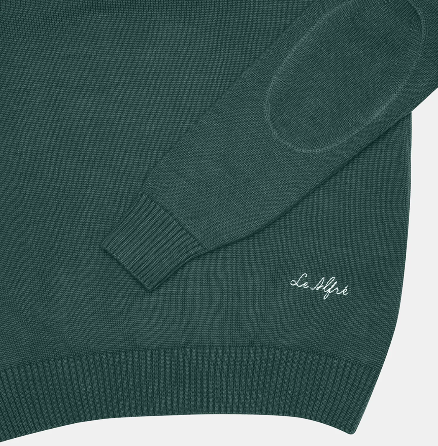 Cotton Crewneck Hunter Green Sweater sold by Le Alfre product image thumbnail 3