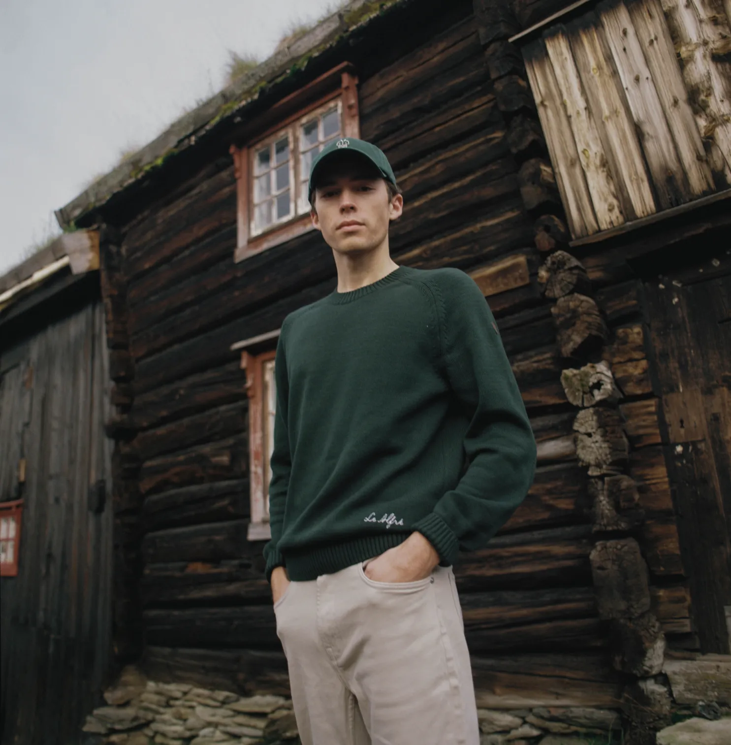 Cotton Crewneck Hunter Green Sweater sold by Le Alfre product image thumbnail 5