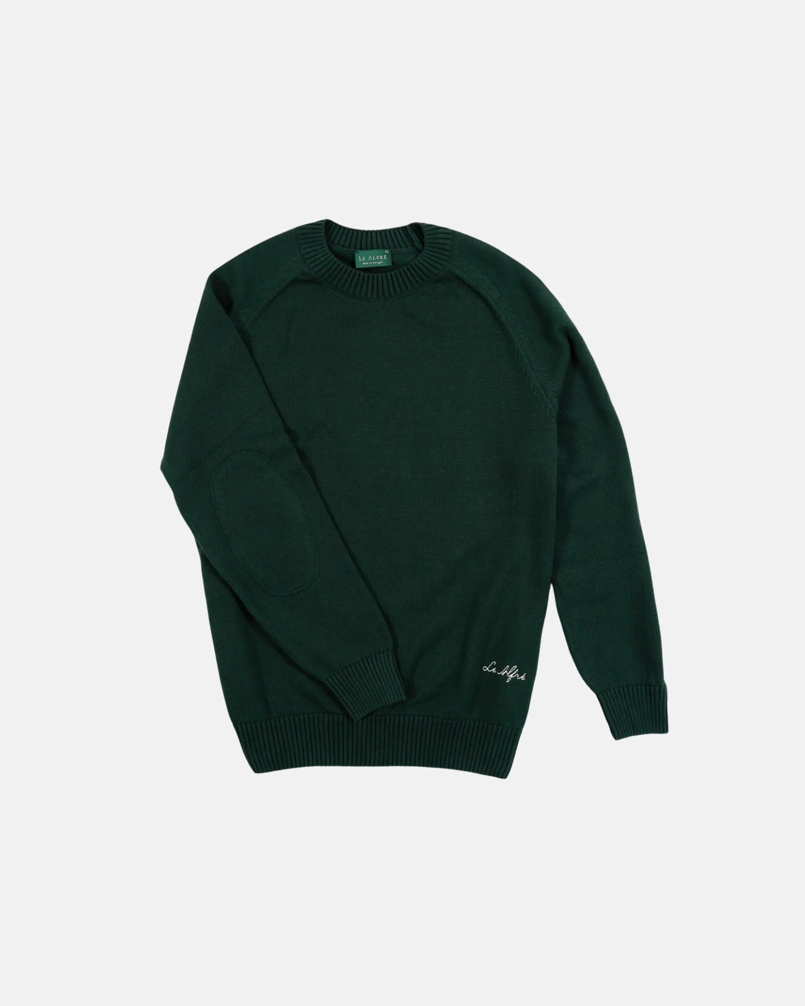 Cotton Crewneck Hunter Green Sweater sold by Le Alfre