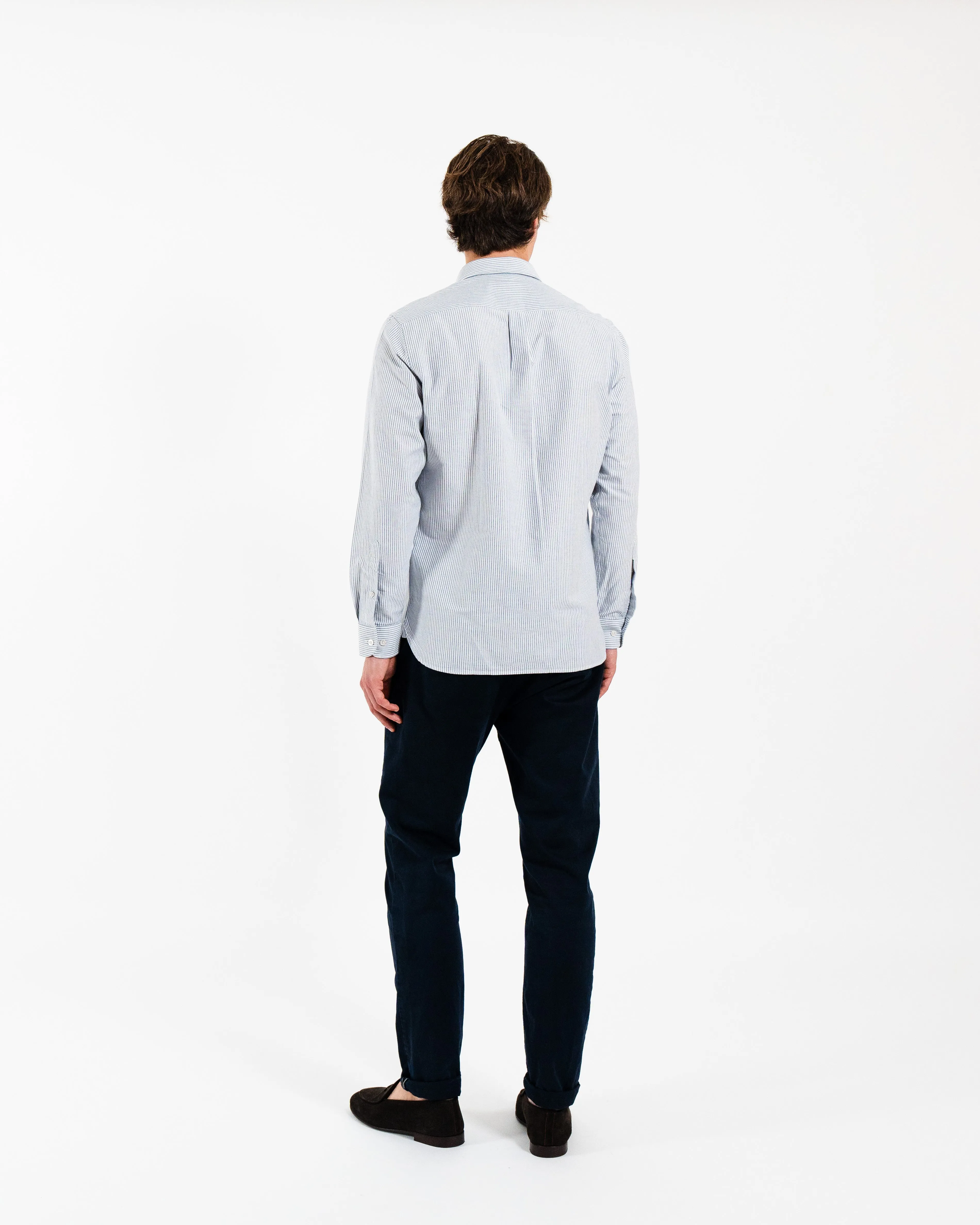 'Le Stripe' Navy Oxford Shirt sold by Le Alfre product image thumbnail 4