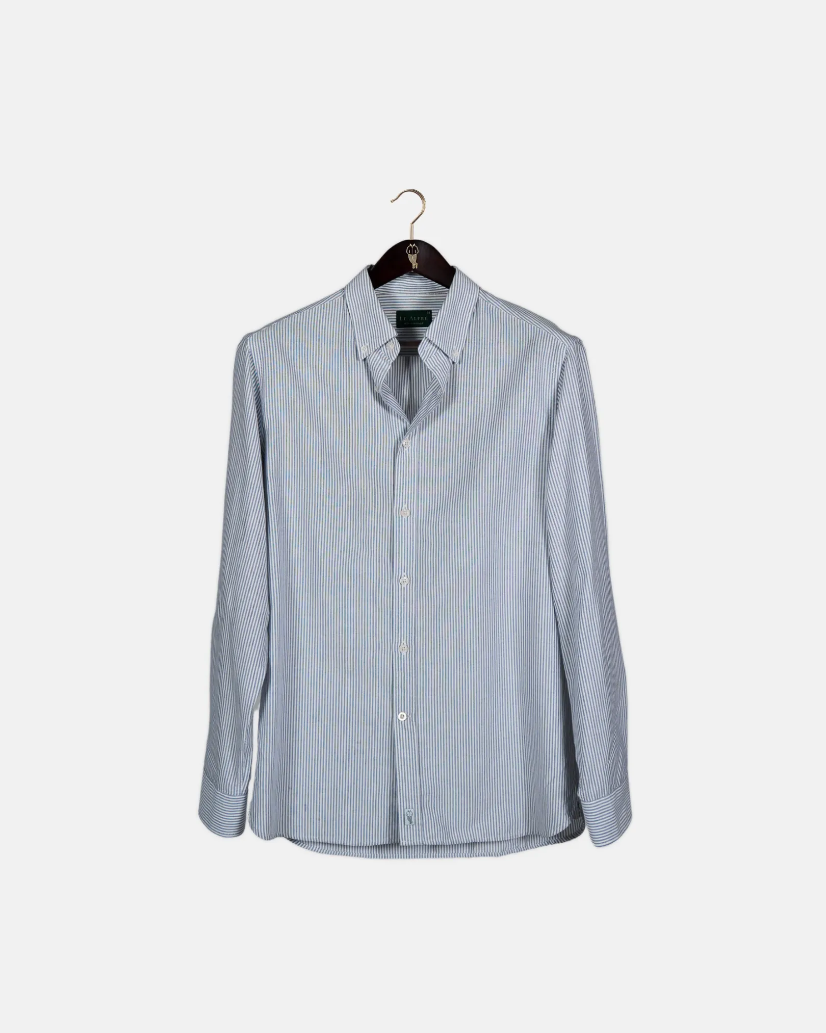 'Le Stripe' Navy Oxford Shirt sold by Le Alfre