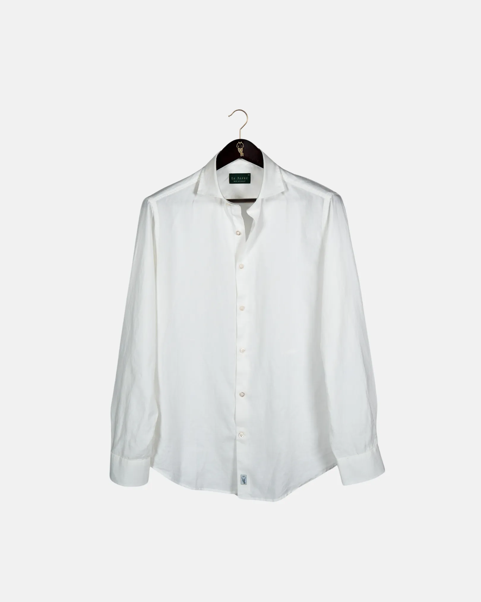 Classic White Linen-Blend Shirt sold by Le Alfre