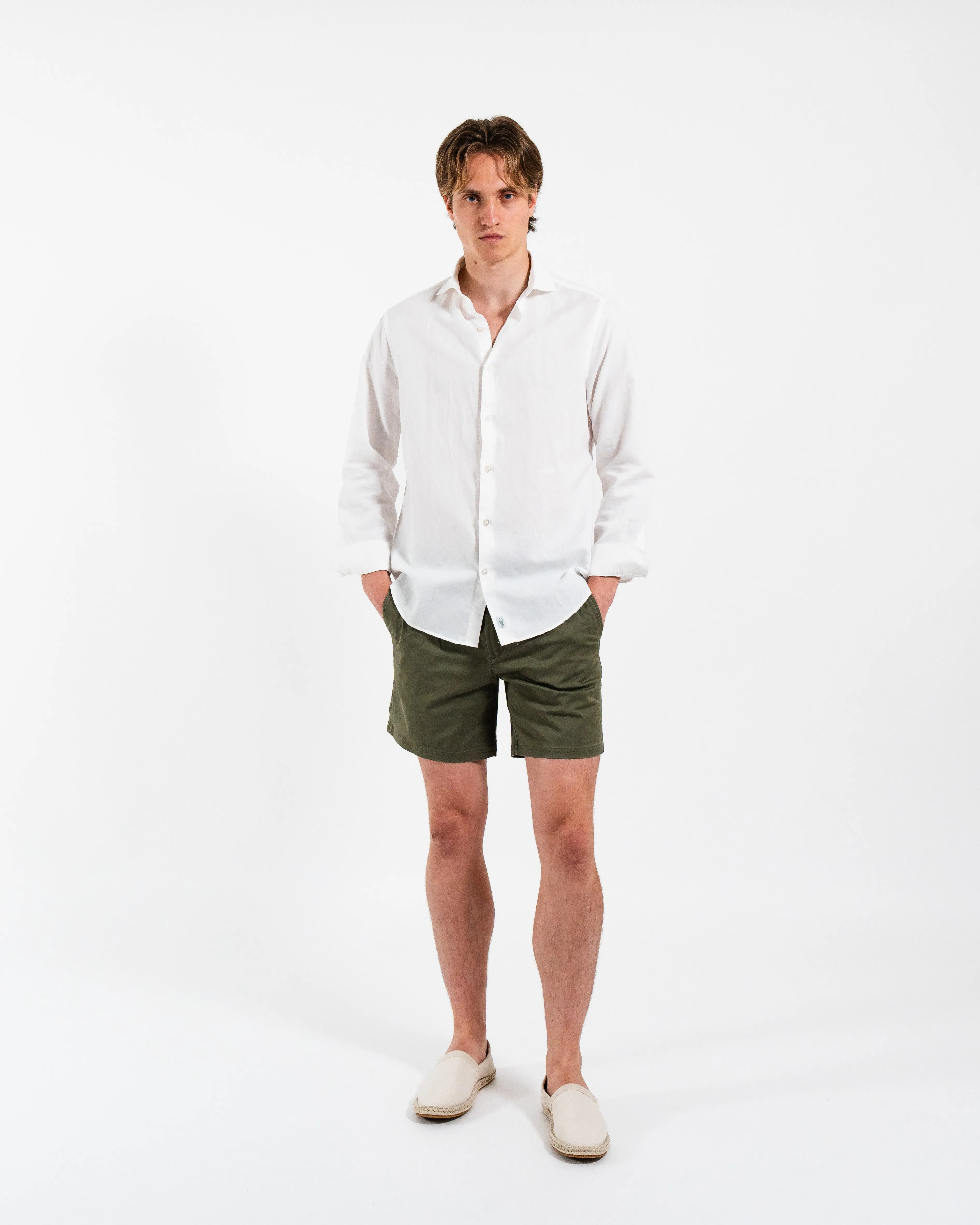 Classic White Linen-Blend Shirt sold by Le Alfre product image thumbnail 3
