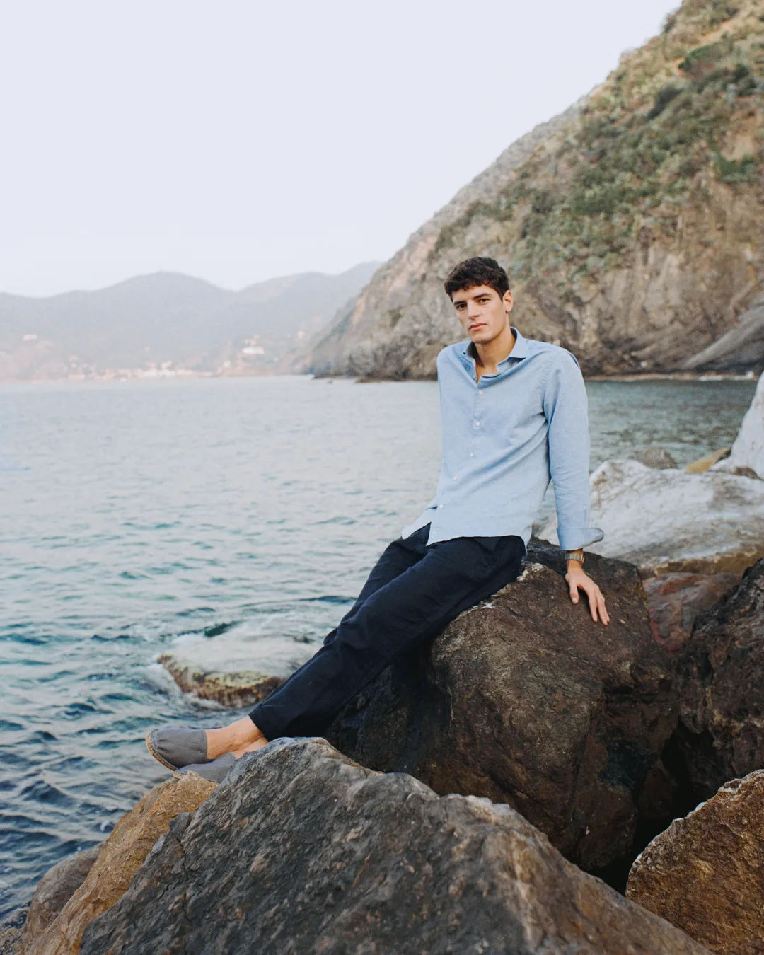 Classic Blue Linen-Blend Shirt sold by Le Alfre product image thumbnail 4