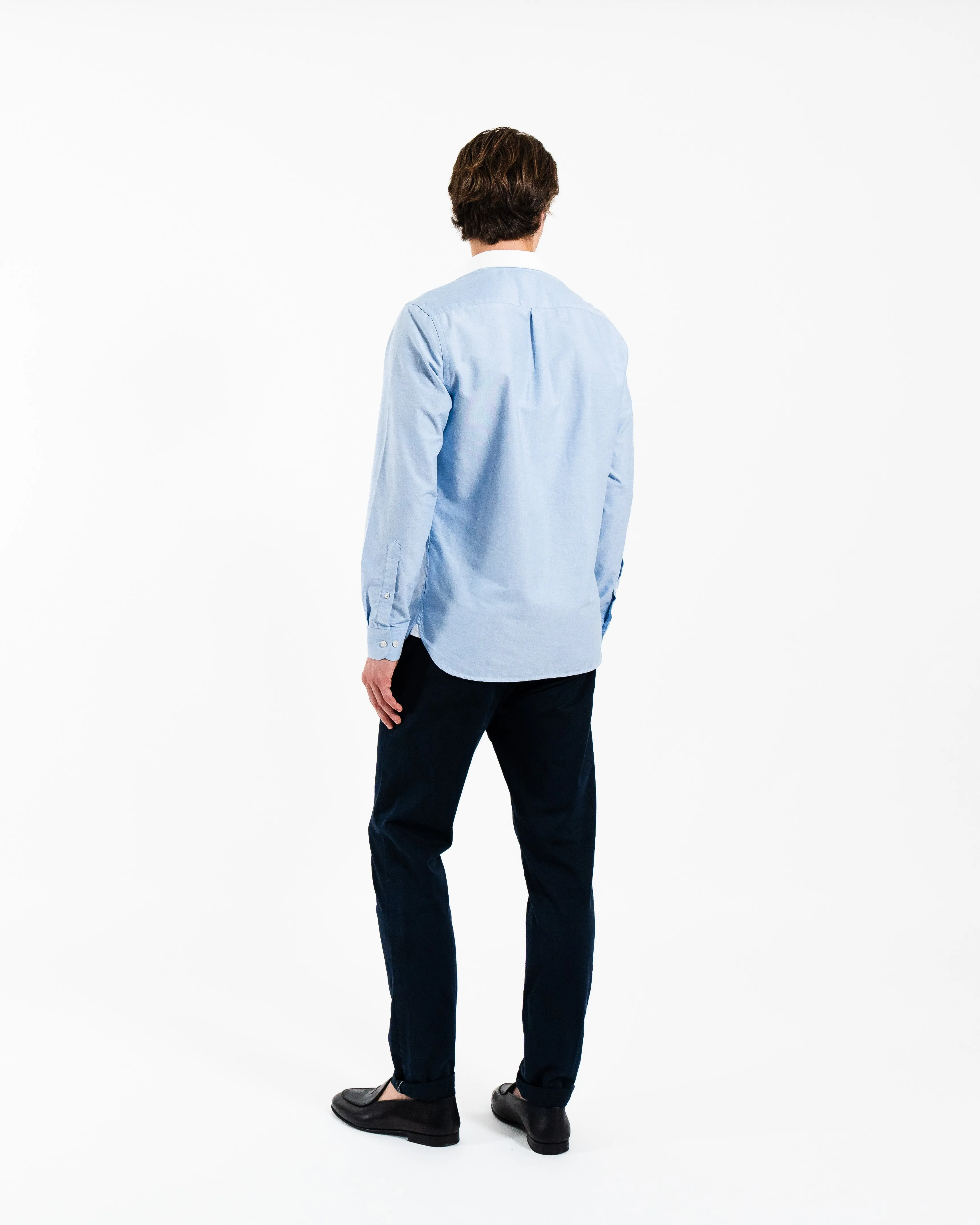 'Le Original' Blue Contrast Collar Oxford Shirt sold by Le Alfre product image thumbnail 4