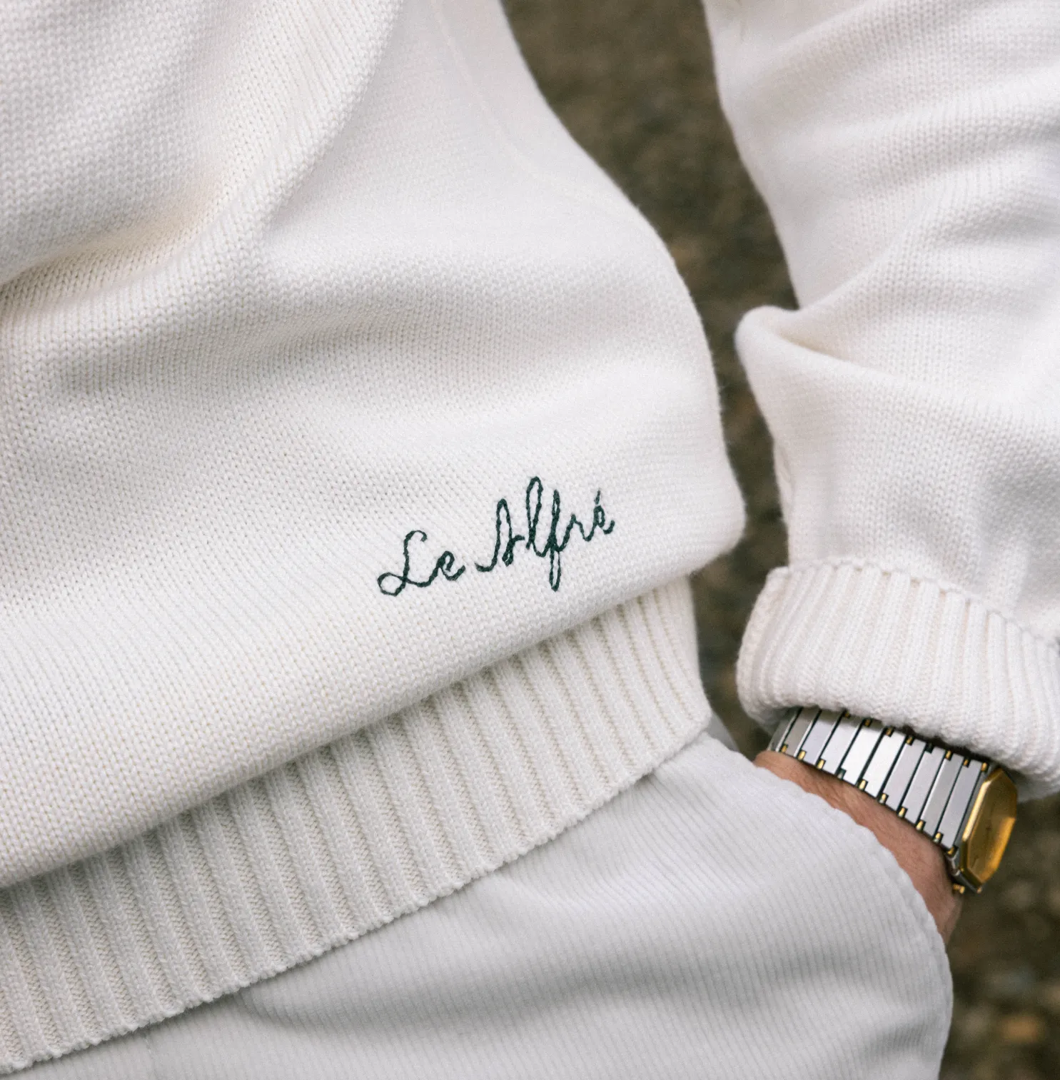 Cotton Crewneck Cream Sweater sold by Le Alfre product image thumbnail 5