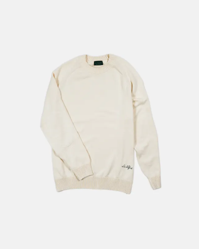 Cotton Crewneck Cream Sweater sold by Le Alfre