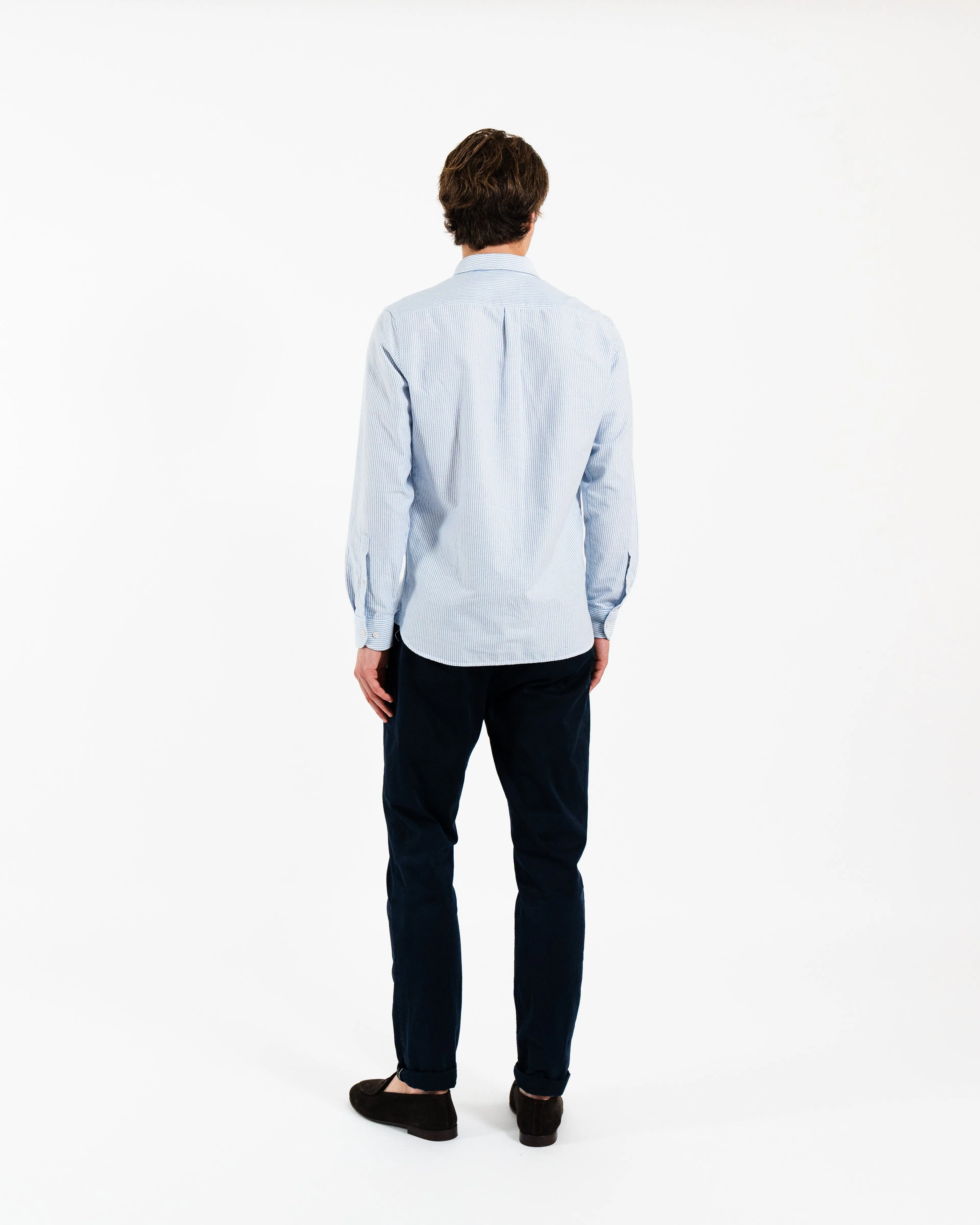 'Le Stripe' Blue Oxford Shirt sold by Le Alfre product image thumbnail 5