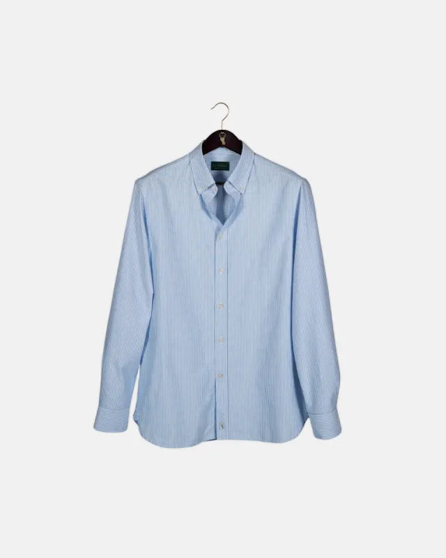 'Le Stripe' Blue Oxford Shirt sold by Le Alfre