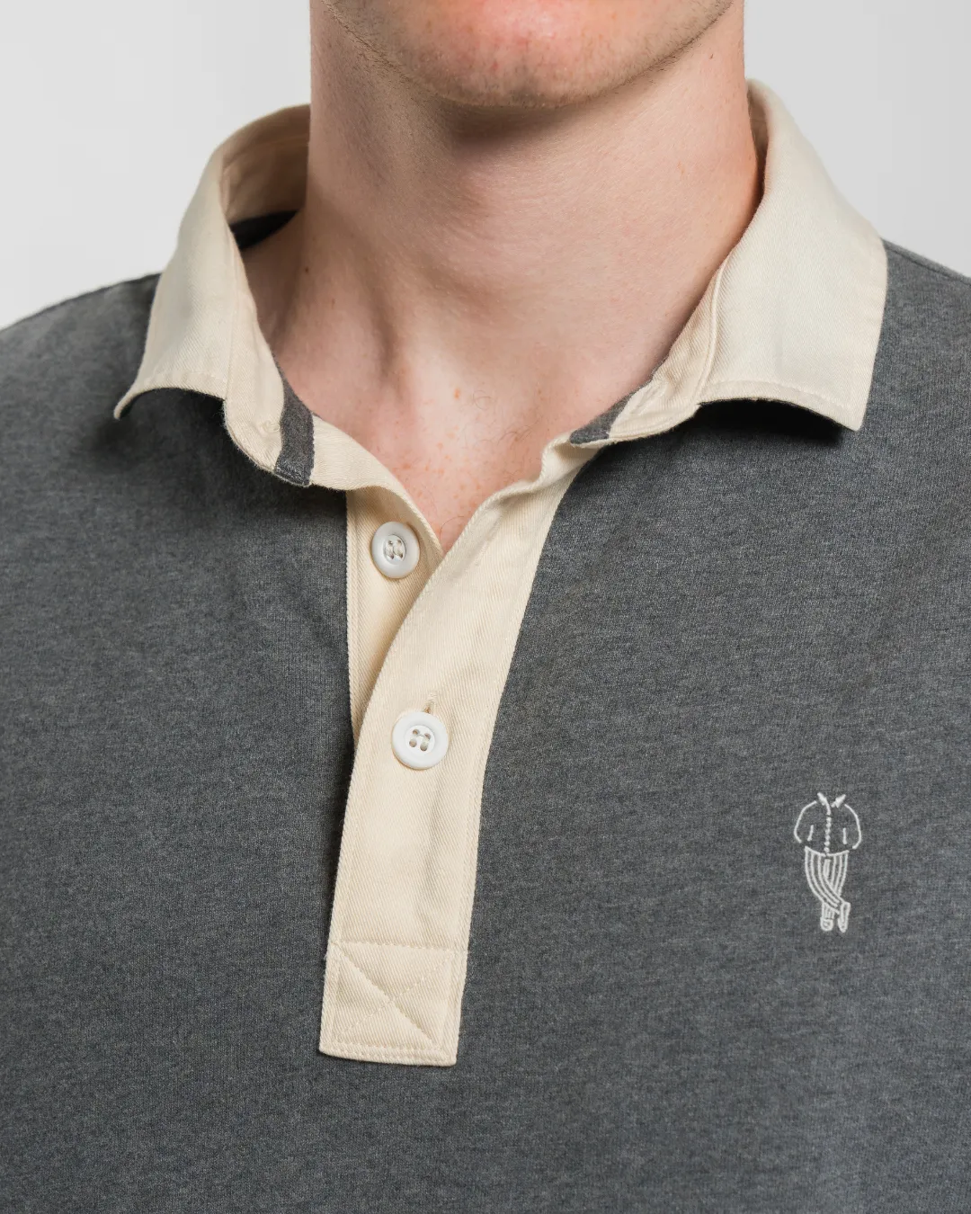 'Le Rugby' Classique Melange Grey Rugby Shirt sold by Le Alfre product image thumbnail 2