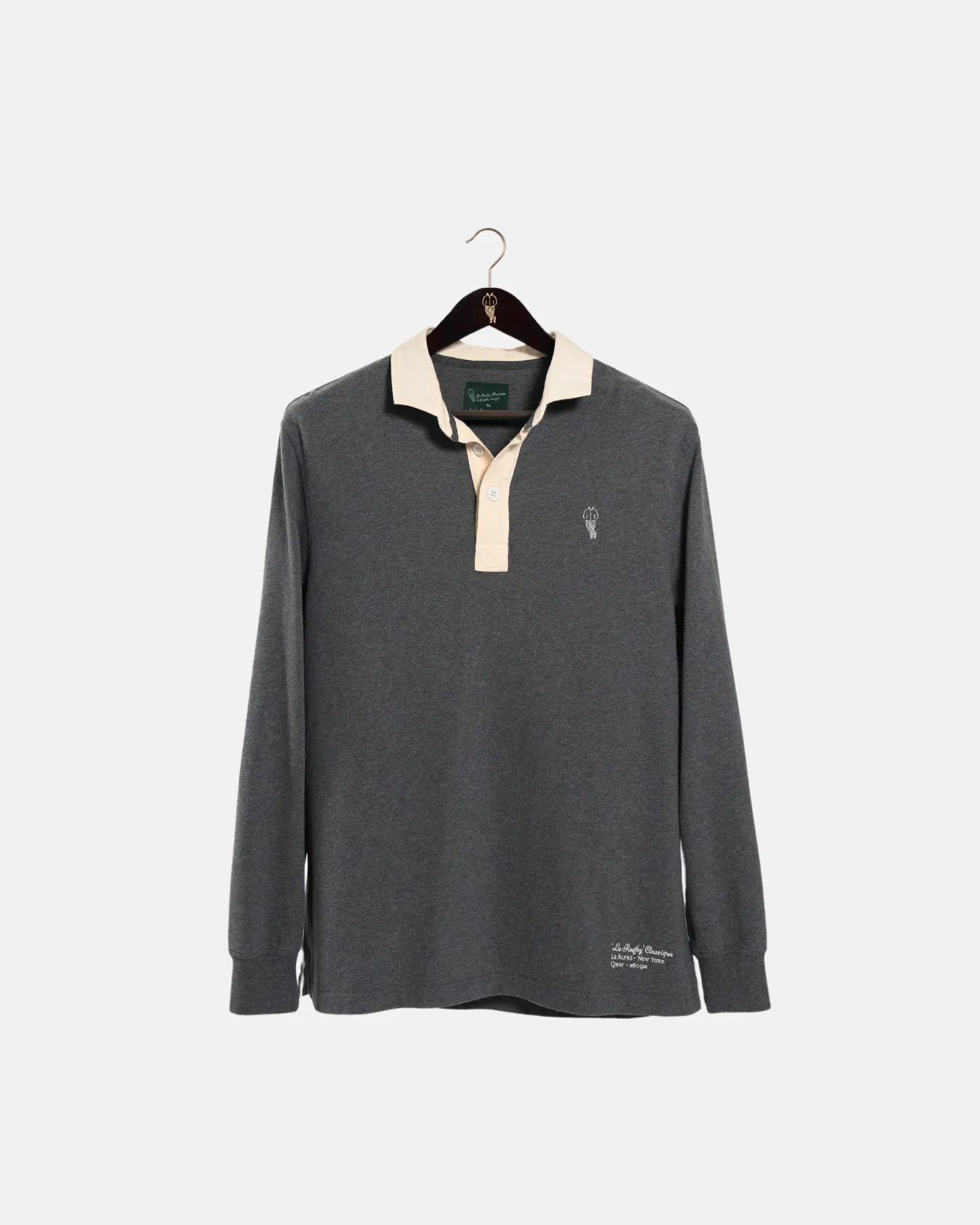 'Le Rugby' Classique Melange Grey Rugby Shirt sold by Le Alfre
