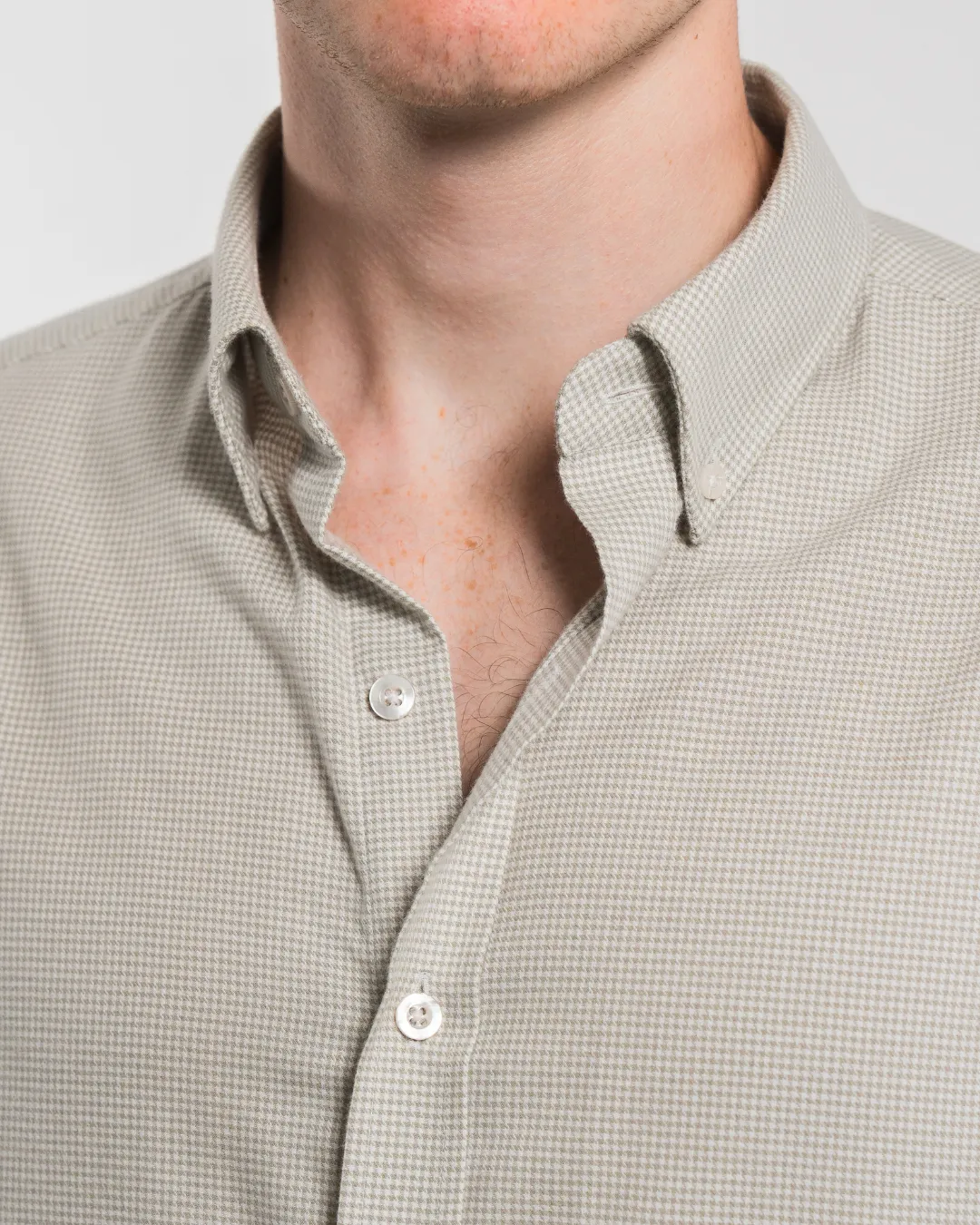 Brushed Cotton Cream Houndstooth Shirt sold by Le Alfre product image thumbnail 2