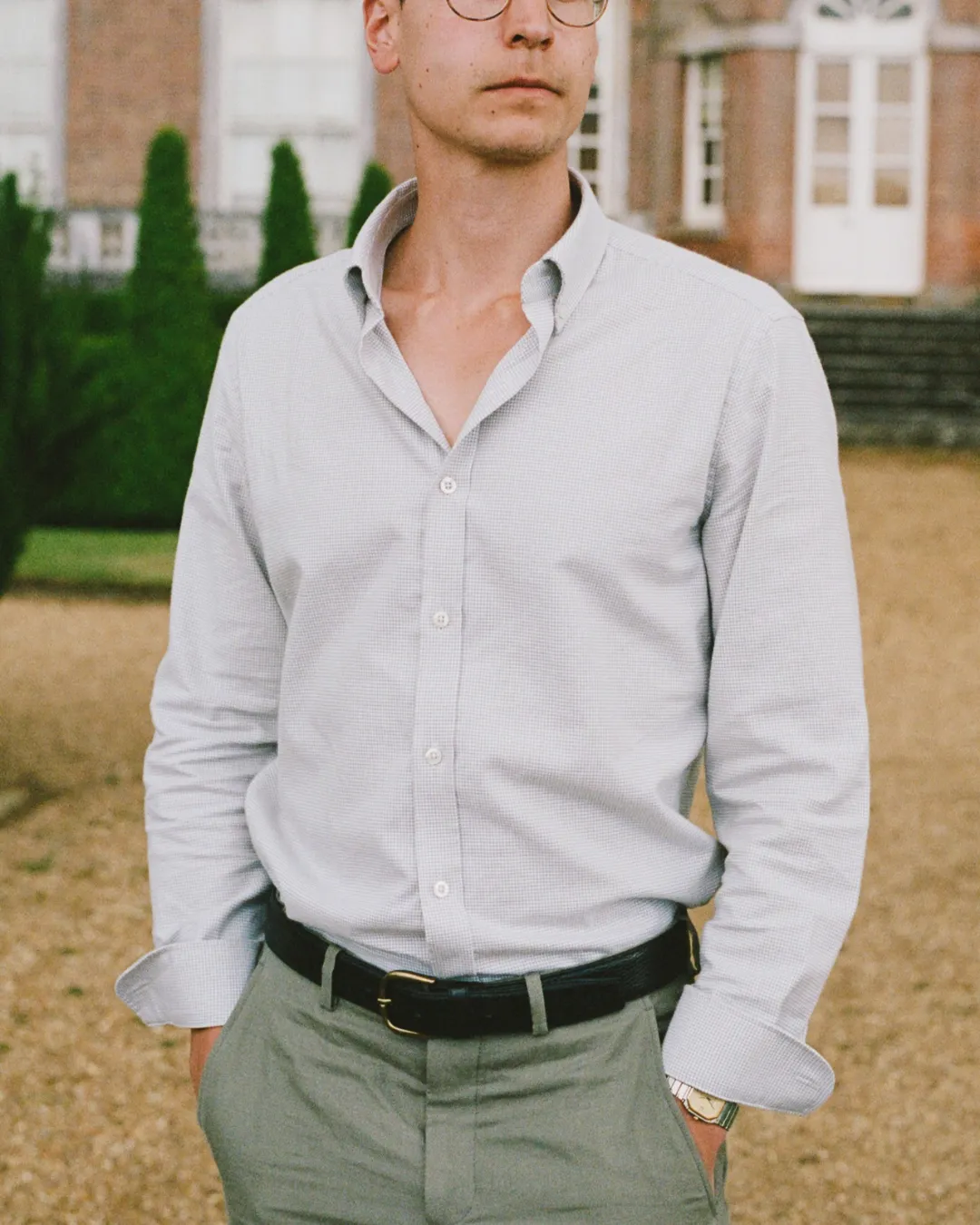 Brushed Cotton Cream Houndstooth Shirt sold by Le Alfre product image thumbnail 3