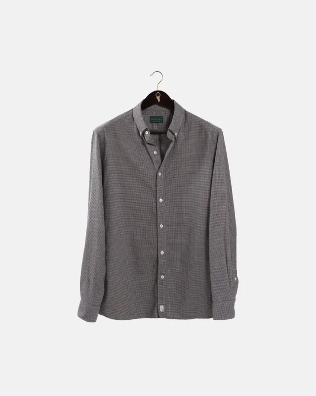 Brushed Cotton Black Houndstooth Shirt sold by Le Alfre