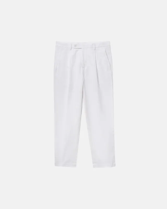 White Linen Blend Trousers sold by Le Alfre